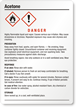 Acetone Danger Medium GHS Chemical Label