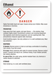 Ethanol Danger Medium GHS Chemical Label