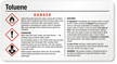 Toluene Small Danger GHS Chemical Label
