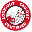 LOCK OUT TAG OUT CERTIFIED Hard HAT DECAL