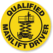 Qualified Manlift Driver Hard HAT Decal