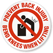 Bend Knees When Lifting Hard Hat Decal