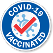 COVID 19 Vaccinated Hard Hat Stickers