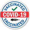 COVID 19 Vaccinated Hard Hat Stickers
