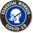 Essential Worker   Covid 19 Hard Hat Decal
