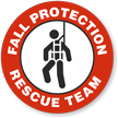 Fall Protection Rescue Team Hard Hat Decals