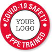 Safety And PPE Trained Add Logo Custom Hard Hat Sticker