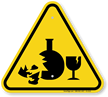 Broken Glass Hazard Symbol, ISO Warning Sign