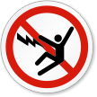 Electric Shock ISO Prohibition Sign