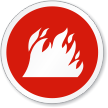 Fire Symbol ISO Circle Sign