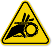 ISO Hand Entanglement, Chain Drive Symbol Warning Sign