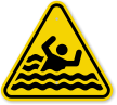 ISO Beware Of Drowning Symbol Warning Sign