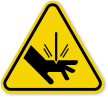 ISO Cut Sever Hazard Symbol Warning Sign