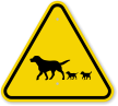 ISO Dog and Puppy Crossing Symbol Warning Sign