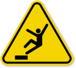 ISO Drop, Fall Hazard Symbol Warning Sign