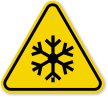 ISO Freezing Hazard, Frostbite Symbol Warning Sign