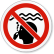 No Long Water Breath Holding ISO Prohibition Sign
