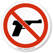 No Guns Permitted ISO Sign