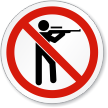 No Hunting ISO Prohibition Sign
