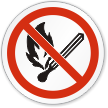 No Open Flame, Fire, Open Ignition ISO Sign