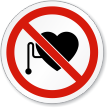 No Pacemakers Wearer Symbol ISO Circle Sign