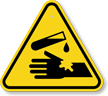 Warning, Corrosive Substance ISO Triangle Warning Sign