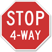 Stop 4 Way 24 in. x 24 in. Reflective Aluminum Sign