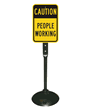 Caution Sign: People Working & Post Kit