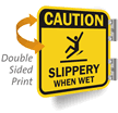 Caution Slippery When Wet Sign (with Graphic)