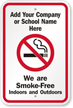 Custom Smoke Free Indoors And Outdoors Sign