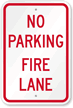 Delaware Fire Lane No Parking Sign