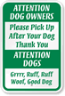 Dog Waste Poop Sign