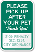 Please Clean Up After Your Pet Sign