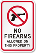 No Firearms Allowed Sign