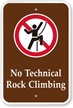 No Rock Climbing - Campground & Park Sign