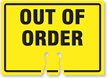 OUT OF ORDER Cone Top Warning Sign
