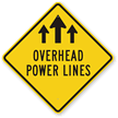 Overhead Power Lines Sign