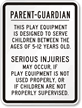 Serious Injuries Supervision Playground Sign
