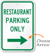 Restaurant Parking Arrow Sign