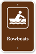 Rowboats Campground Park Sign with Graphic