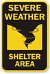 Severe Weather Shelter Area Sign