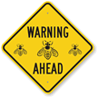 Warning Honeybee Sign