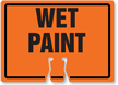 WET PAINT Cone Top Warning Sign