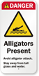 Avoid Alligator Attack Sign