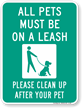 All Pets Leash Clean Sign