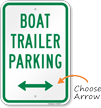 Boat Trailer Parking Sign with Arrow