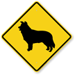 Border Collie Symbol Guard Dog Sign