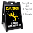 Caution Slippery When Wet or Icy Sign