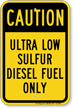 Caution Ultra Low Sulfur Diesel Fuel Sign
