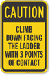 Climb Down Facing The Ladder Caution Sign